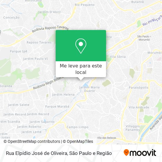 Rua Elpídio José de Oliveira mapa