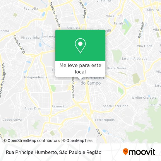 Rua Príncipe Humberto mapa