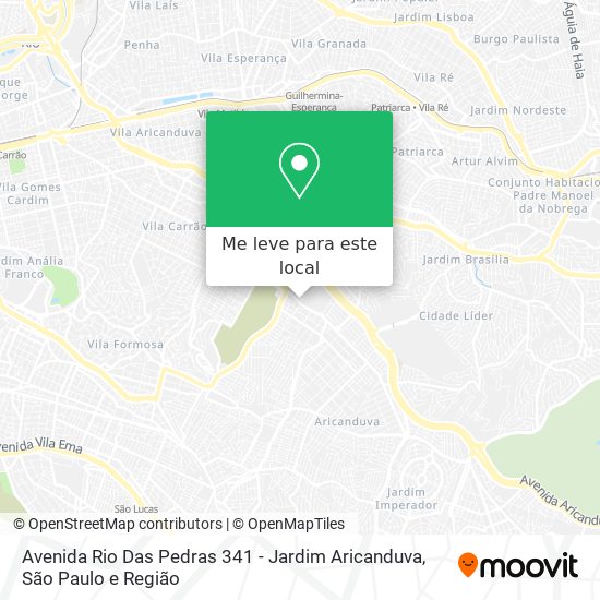 Avenida Rio Das Pedras 341 - Jardim Aricanduva mapa