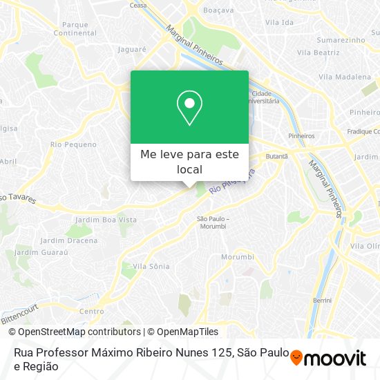 Rua Professor Máximo Ribeiro Nunes 125 mapa