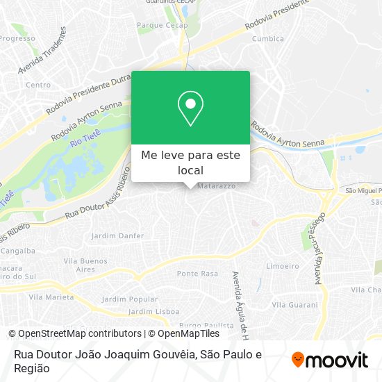 Rua Doutor João Joaquim Gouvêia mapa