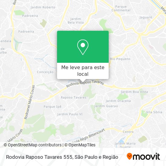 Rodovia Raposo Tavares 555 mapa