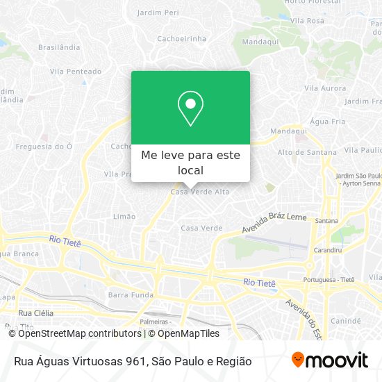 Rua Águas Virtuosas 961 mapa