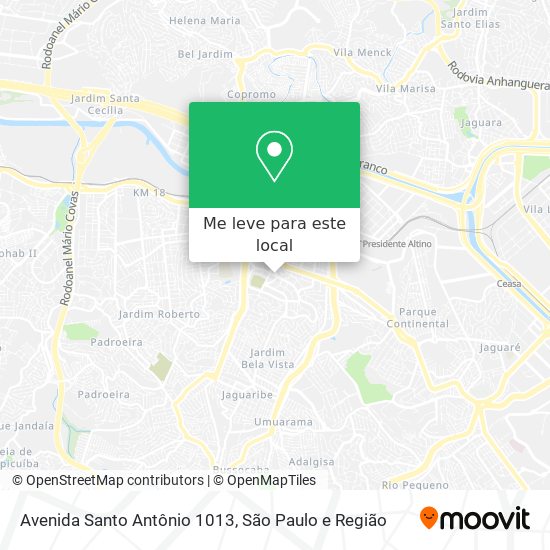 Avenida Santo Antônio 1013 mapa