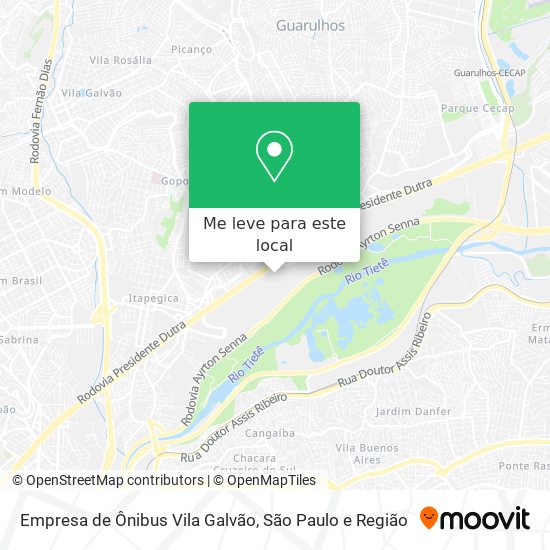 Empresa de Ônibus Vila Galvão mapa