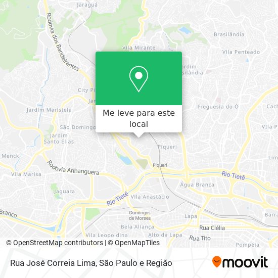 Rua José Correia Lima mapa