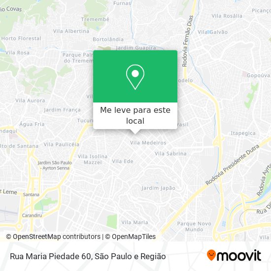 Rua Maria Piedade 60 mapa