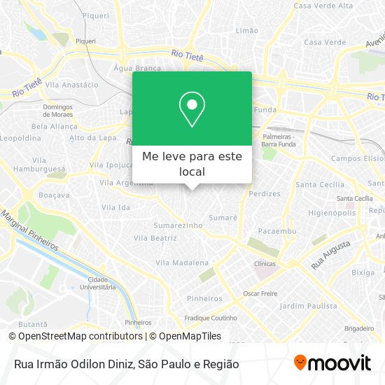 Rua Irmão Odilon Diniz mapa