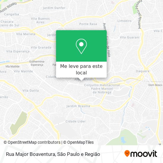 Rua Major Boaventura mapa