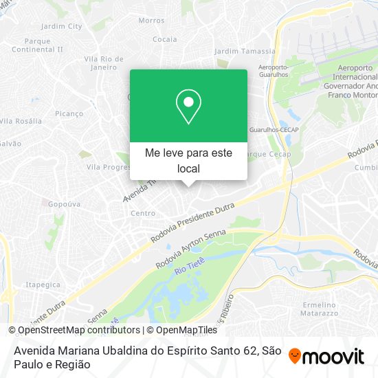 Avenida Mariana Ubaldina do Espírito Santo 62 mapa