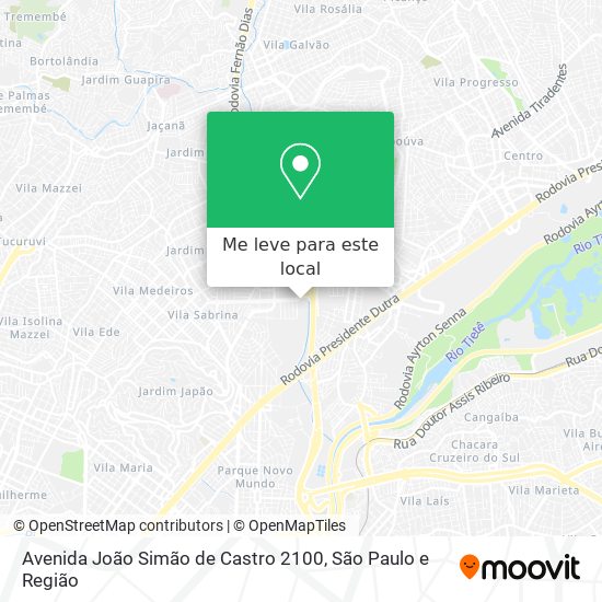 Avenida João Simão de Castro 2100 mapa