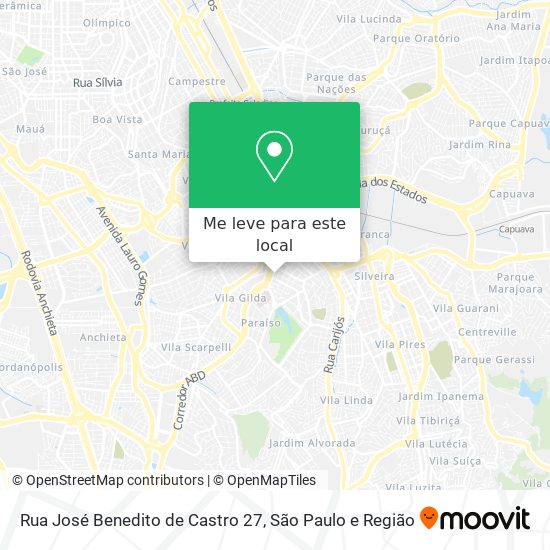 Rua José Benedito de Castro 27 mapa
