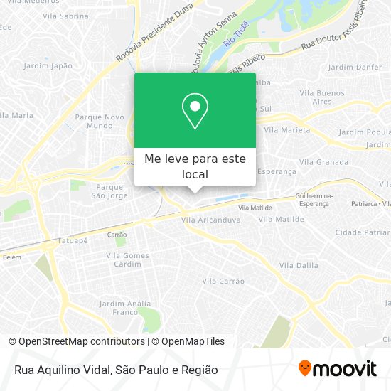 Rua Aquilino Vidal mapa