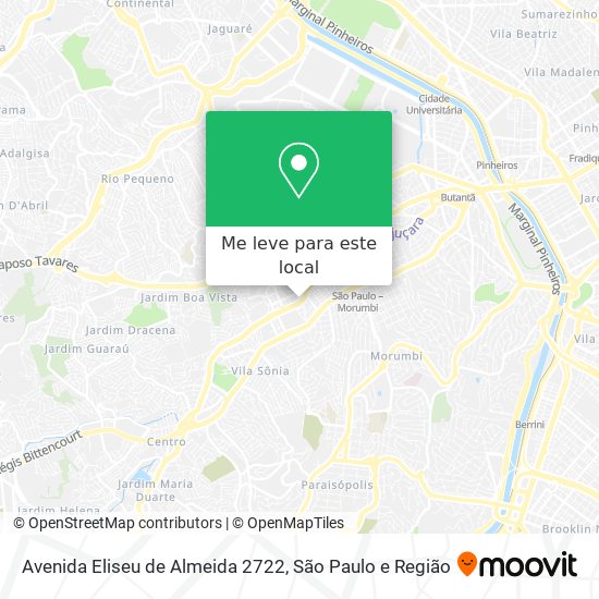 Avenida Eliseu de Almeida 2722 mapa