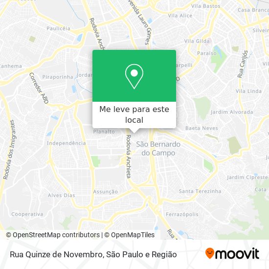 Rua Quinze de Novembro mapa