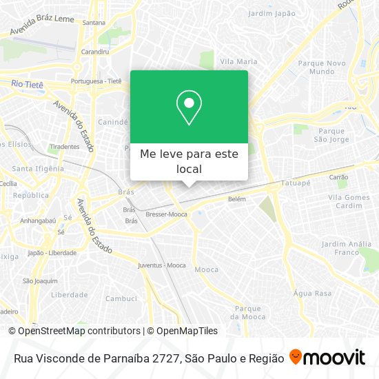 Rua Visconde de Parnaíba 2727 mapa