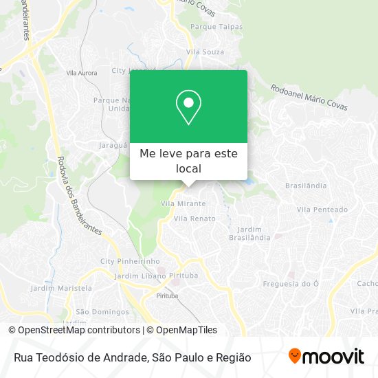 Rua Teodósio de Andrade mapa