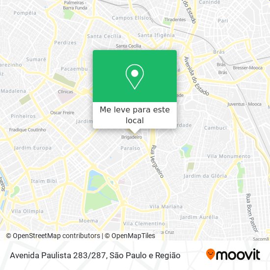 Avenida Paulista 283/287 mapa