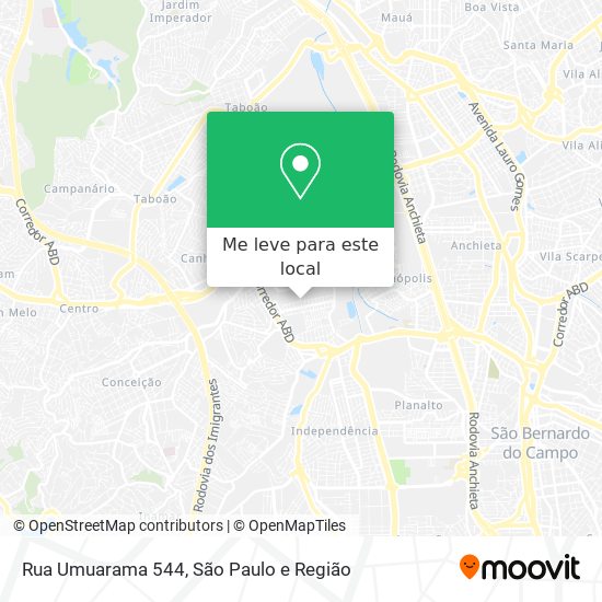 Rua Umuarama 544 mapa