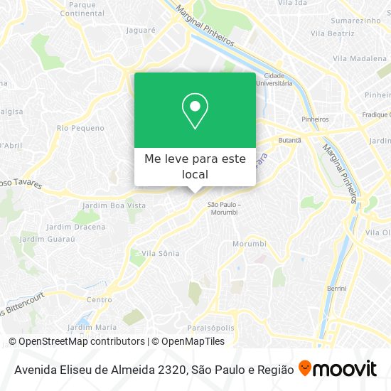 Avenida Eliseu de Almeida 2320 mapa