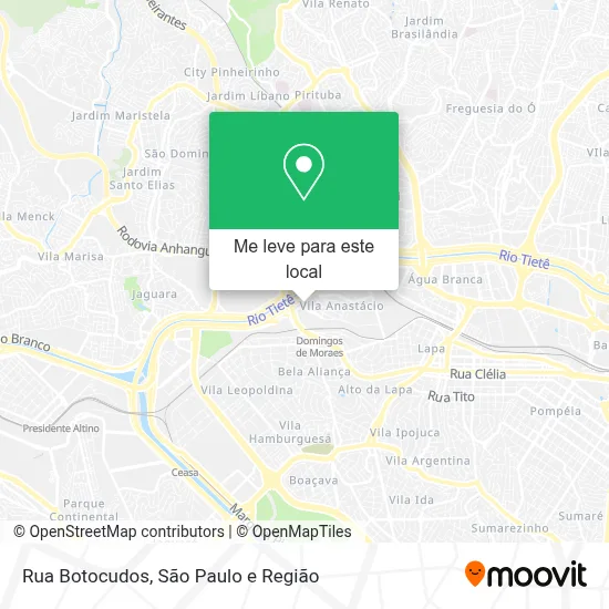 Rua Botocudos mapa