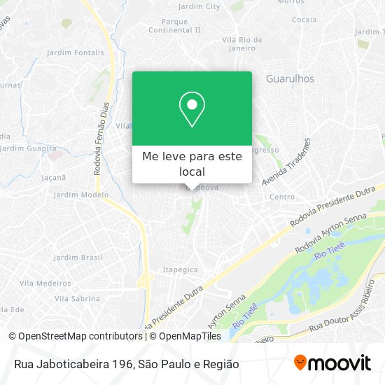 Rua Jaboticabeira 196 mapa