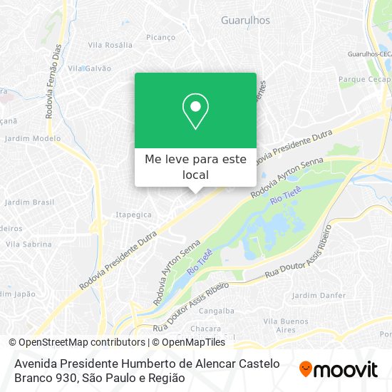 Avenida Presidente Humberto de Alencar Castelo Branco 930 mapa