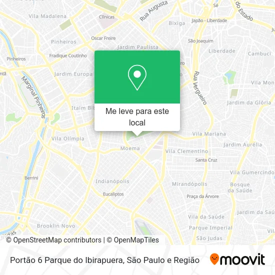 Portão 6 Parque do Ibirapuera mapa