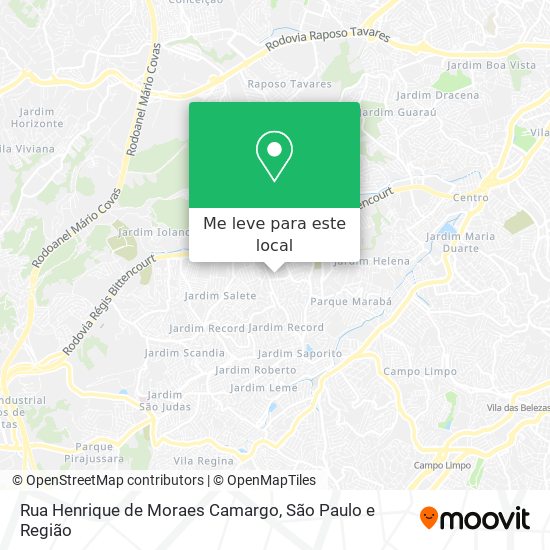 Rua Henrique de Moraes Camargo mapa