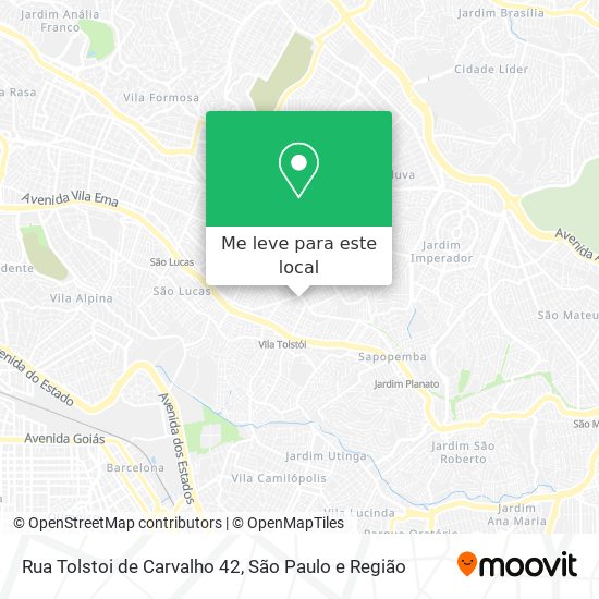 Rua Tolstoi de Carvalho 42 mapa