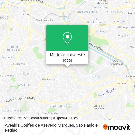 Avenida Corifeu de Azevedo Marques mapa