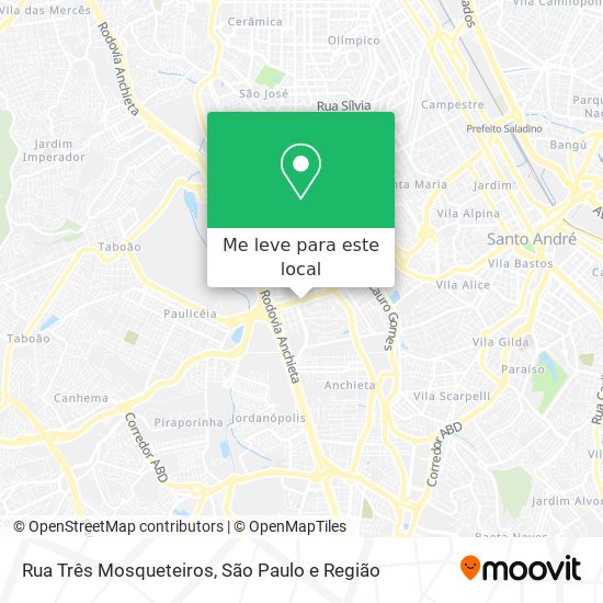 Rua Três Mosqueteiros mapa