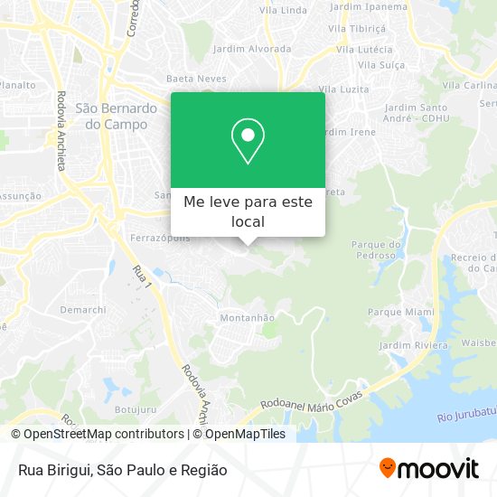 Rua Birigui mapa