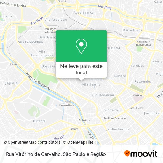 Rua Vitórino de Carvalho mapa