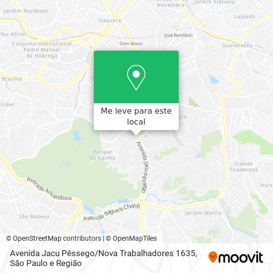Avenida Jacu Pêssego / Nova Trabalhadores 1635 mapa