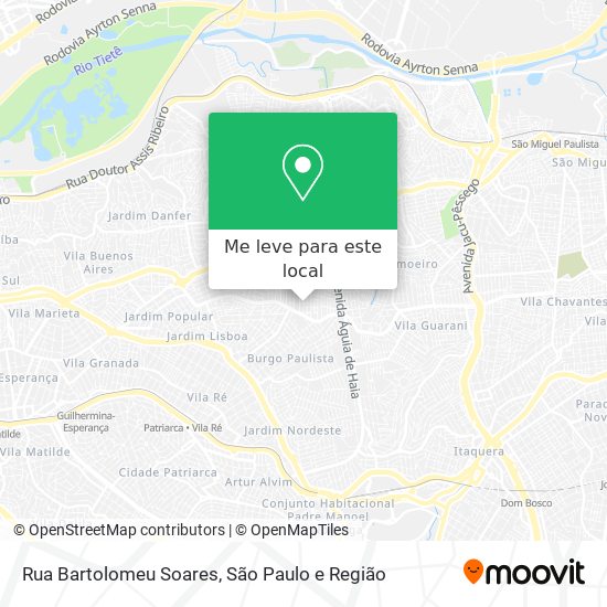 Rua Bartolomeu Soares mapa