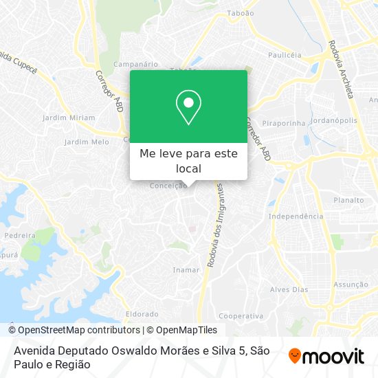 Avenida Deputado Oswaldo Morães e Silva 5 mapa