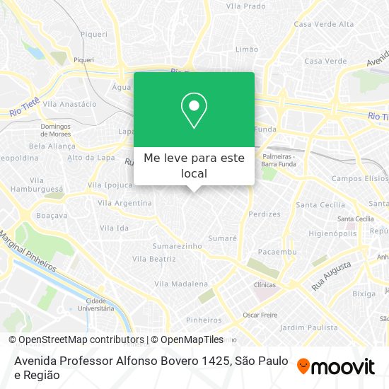 Avenida Professor Alfonso Bovero 1425 mapa
