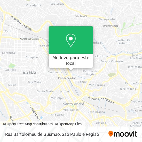 Rua Bartolomeu de Gusmão mapa