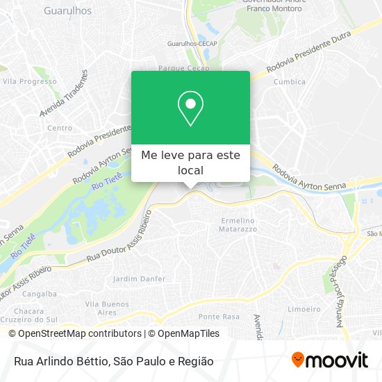 Rua Arlindo Béttio mapa