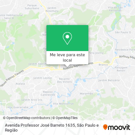 Avenida Professor José Barreto 1635 mapa