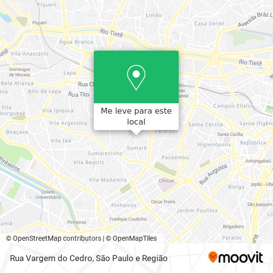 Rua Vargem do Cedro mapa