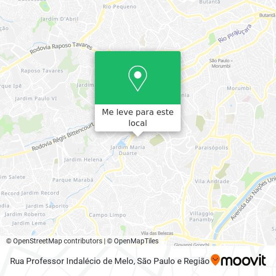 Rua Professor Indalécio de Melo mapa