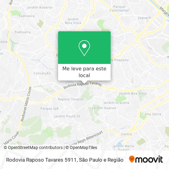 Rodovia Raposo Tavares 5911 mapa