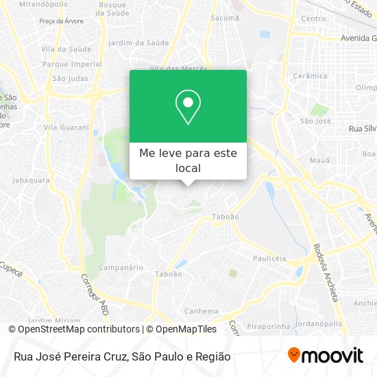 Rua José Pereira Cruz mapa