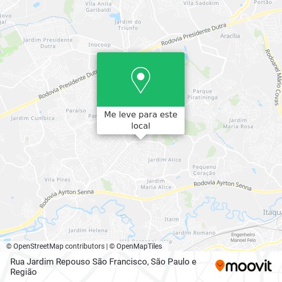 Rua Jardim Repouso São Francisco mapa