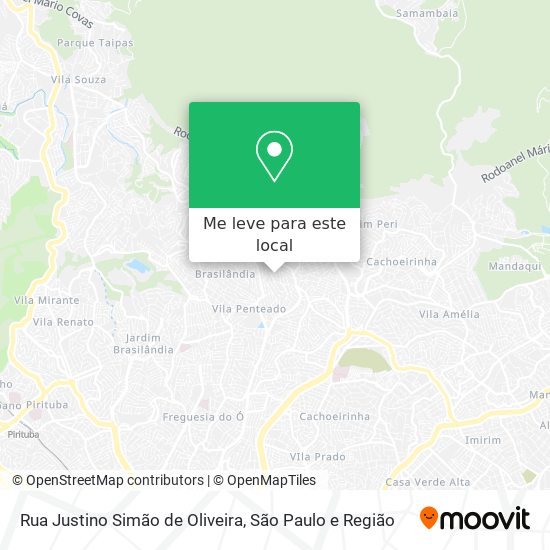 Rua Justino Simão de Oliveira mapa