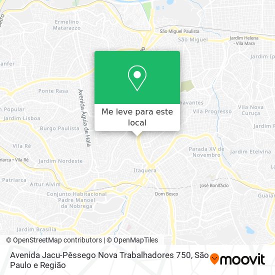 Avenida Jacu-Pêssego Nova Trabalhadores 750 mapa