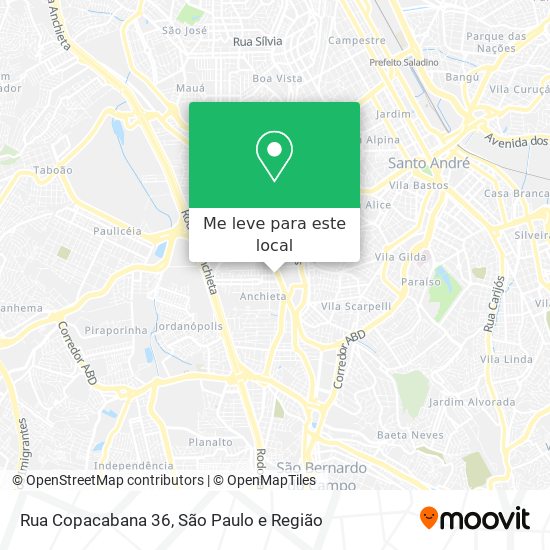 Rua Copacabana 36 mapa