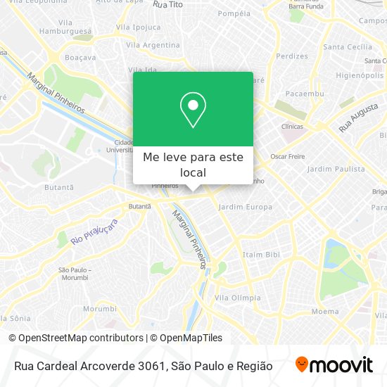 Rua Cardeal Arcoverde 3061 mapa